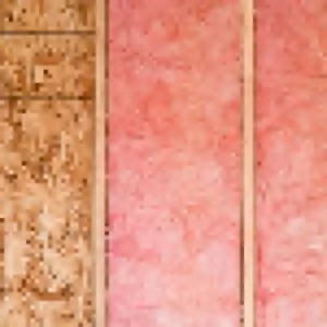 Pixelated image of fibreglass insulation in-situ