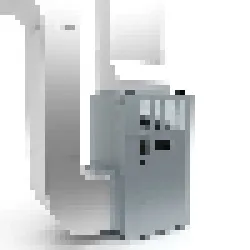A pixellated image of a high efficiency HVAC furnace unit